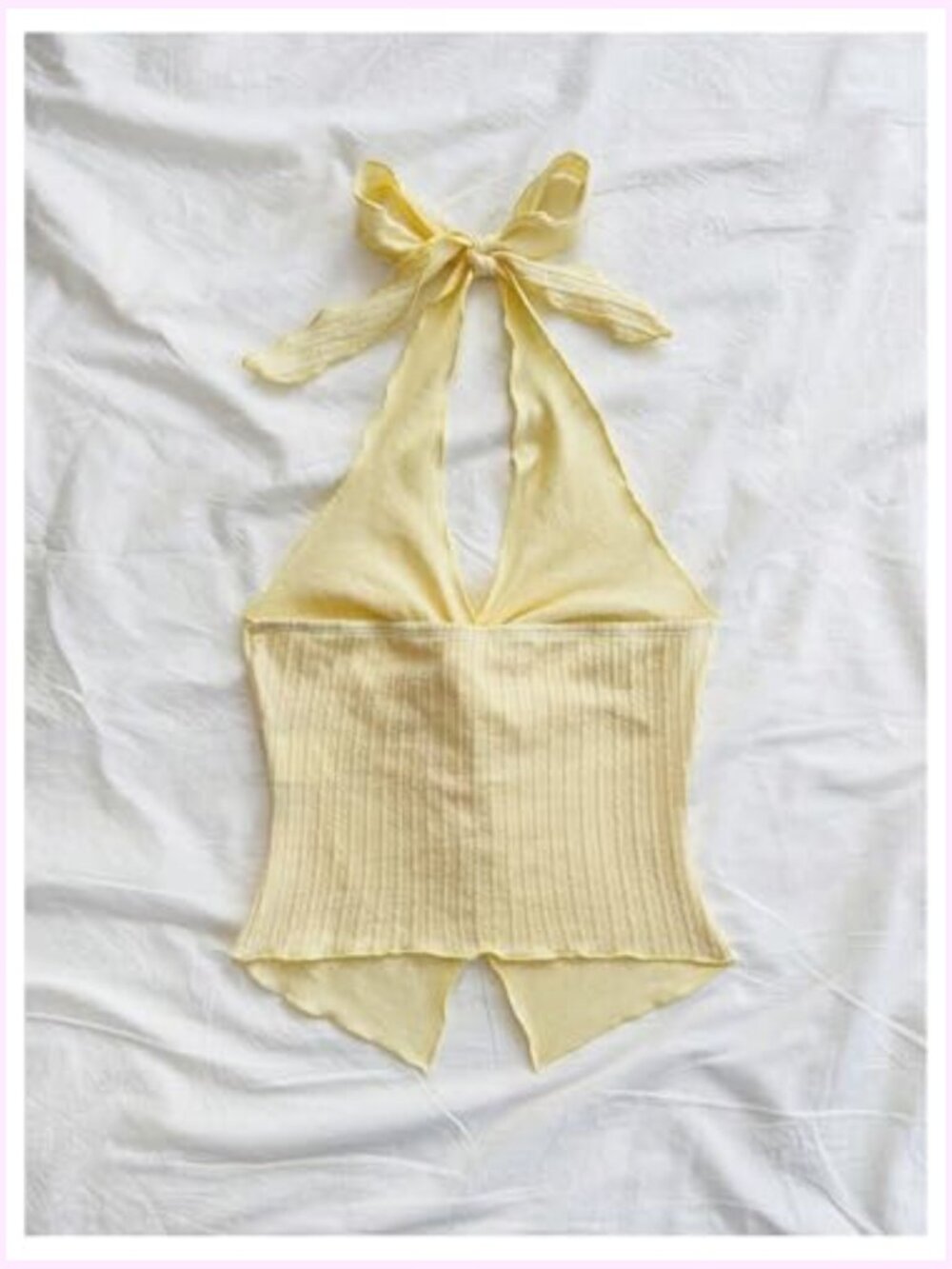 Twist Front Tie Halter Neck Crop Top Backless Summer Going Out Top - Picture 4 of 6